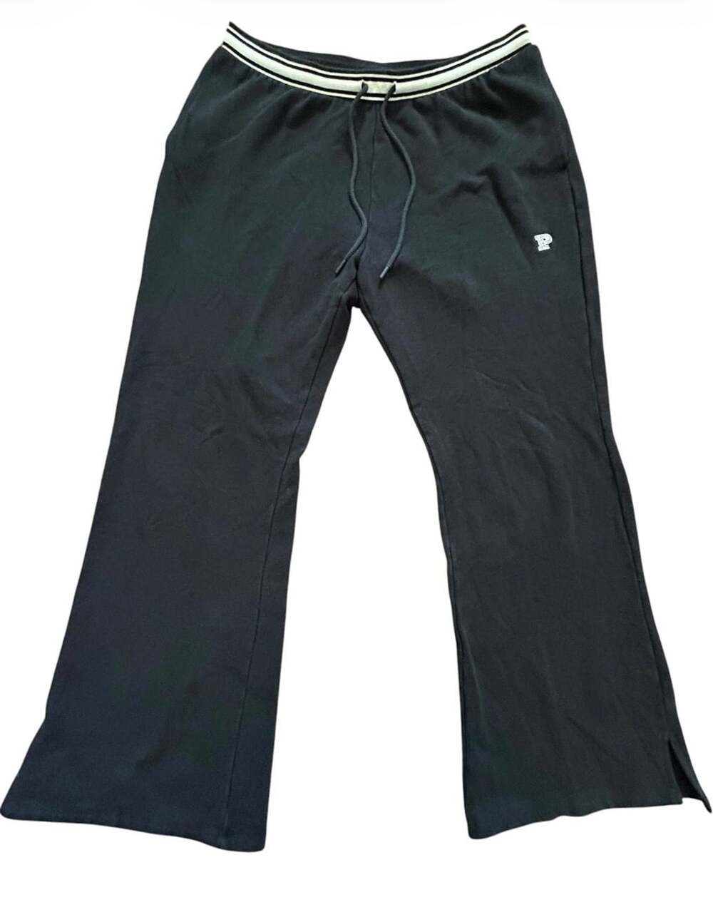Victoria's Secret Pink Ivy Fleece Flare Pants Size L Black
